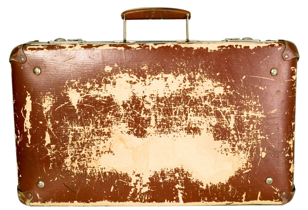 Vintage old brown suitcase - Φωτογραφία, εικόνα