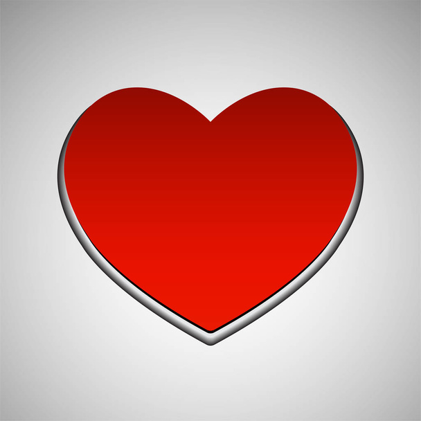 Big red heart, love symbol. Vector symbol - ベクター画像