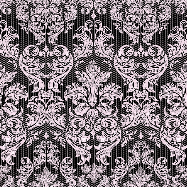 Baroque seamless vintage lace background - Vector, Image