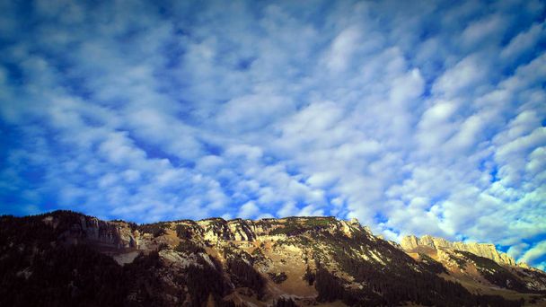 Cumulus Skyscape over Wildhaus, gulmen, svájci Alpok - Fotó, kép