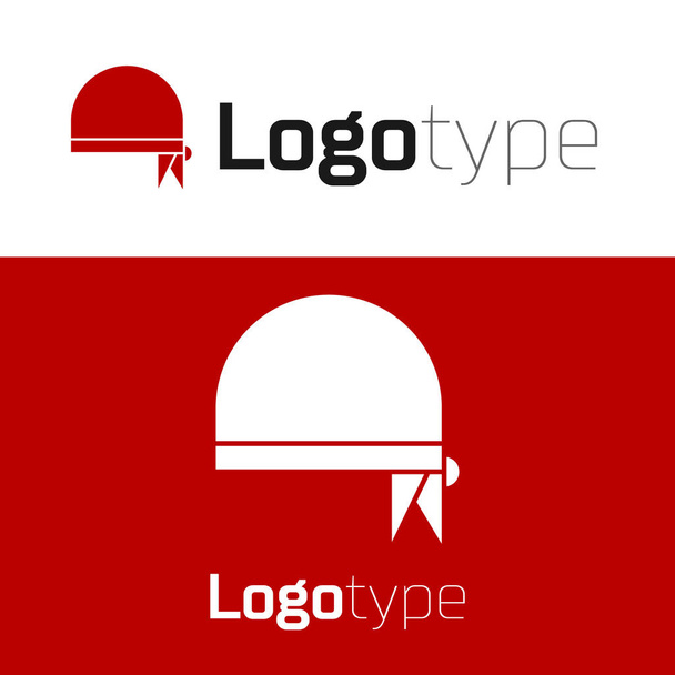 Червоний піратський бандана для головної ікони ізольований на білому тлі. Logo design template element Векторний приклад - Вектор, зображення
