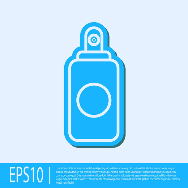 Blue Line Spraydose für Lufterfrischer, Haarspray, Deo, Schweißschutzsymbol isoliert auf grauem Hintergrund. Vektorillustration - Vektor, Bild