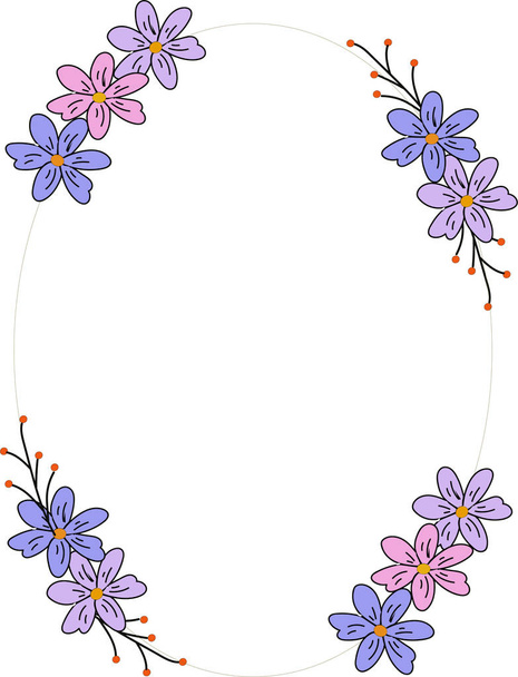 A flower frame. A flora frame. - Vector, Imagen