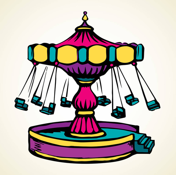 Attraction carousel. Vector doodle symbol - Vector, Image