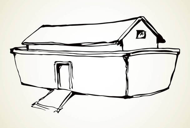 Bijbelse noah's ark. vector tekening - Vector, afbeelding