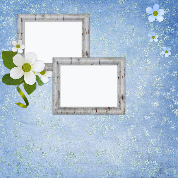 Summer background with frame and flowers - Foto, Imagem
