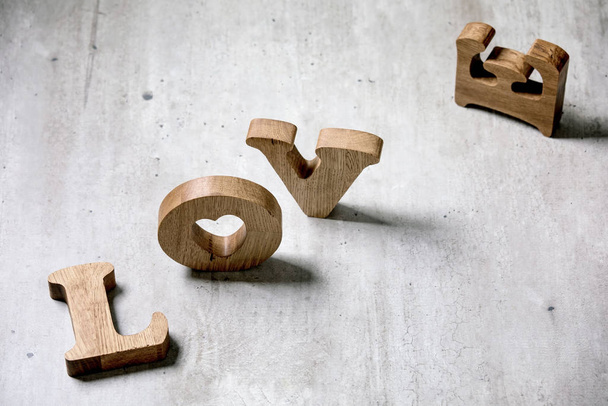 Wooden letters LOVE - Фото, зображення