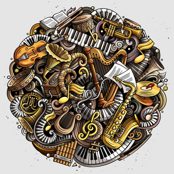 Мультяшний колір милих каракулів Класична музична ілюстрація
 - Фото, зображення
