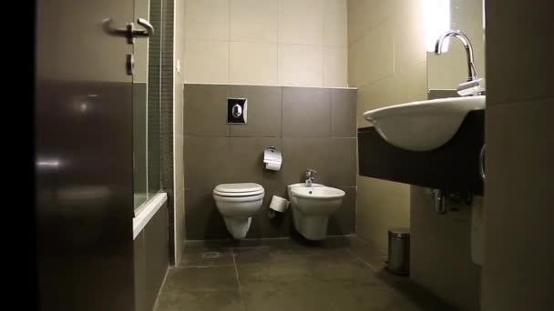 Toilettenspülung aus nächster Nähe - Filmmaterial, Video