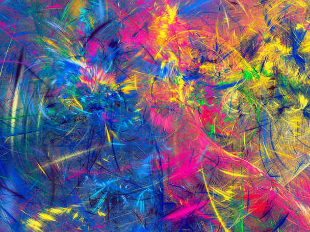 blue abstract fractal background 3d rendering illustration - Fotó, kép