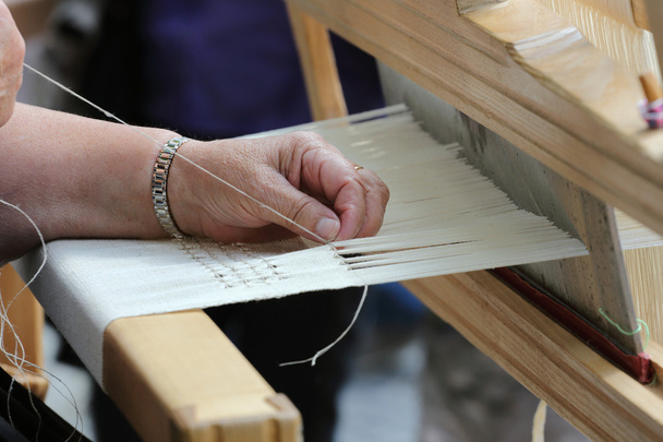 Hand loom weaver's hands - Photo, Image