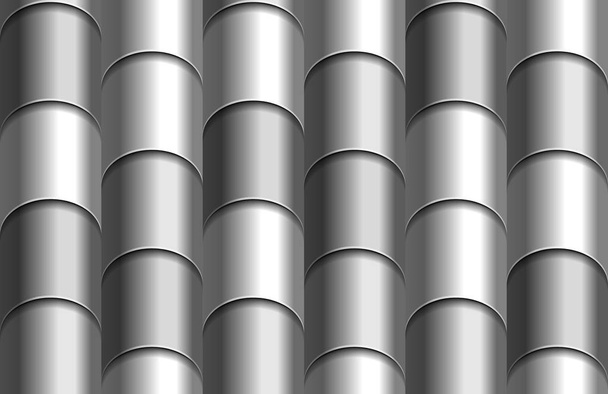 Bezešvé textury stříbrné střechy pozadí. Opakující se šedý vzor stříbrné kovové trubice střešní tašky - Fotografie, Obrázek