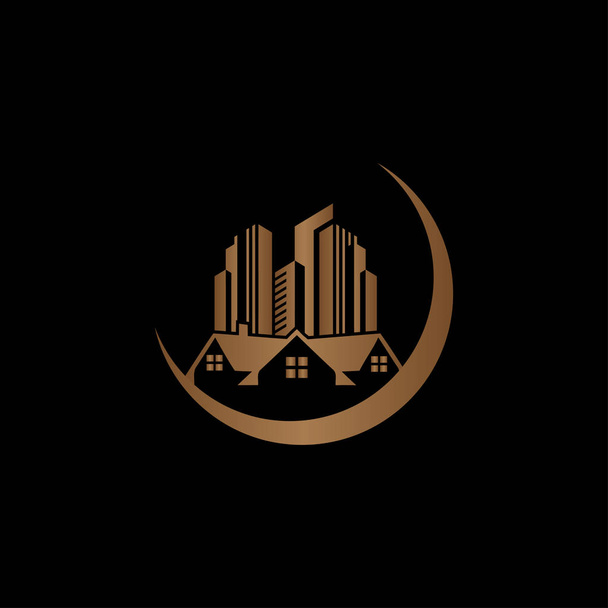 Креативна абстрактна нерухомість золотий дизайн логотипу
 - Вектор, зображення