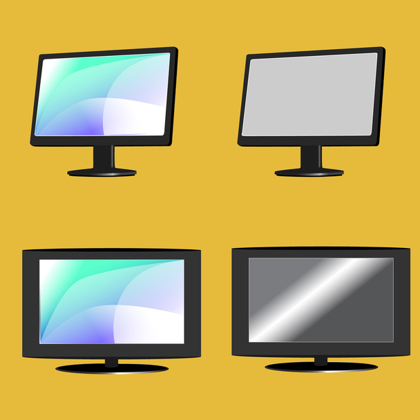 Monitor i tv - wektor - Wektor, obraz