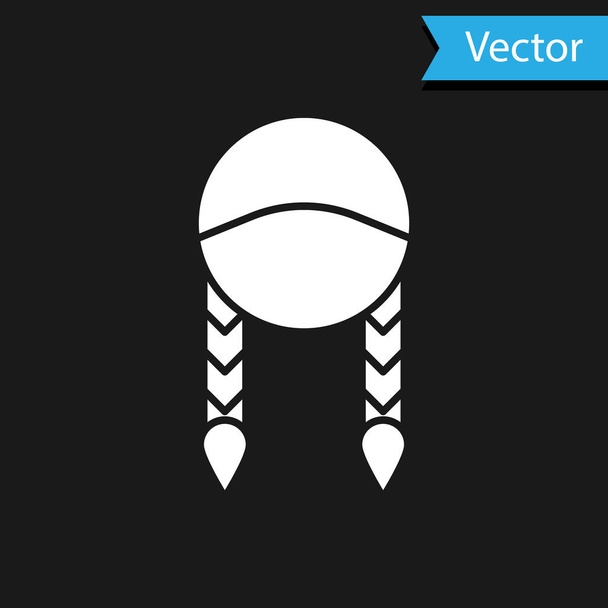 White Braid icon isolated on black background. Vector Illustration - Vector, Image