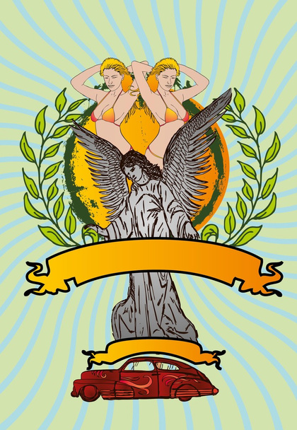 estatua alas aves y maria vector arte - Vector, imagen