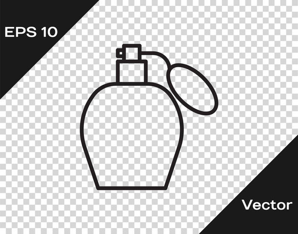 Línea negra Icono de perfume aislado sobre fondo transparente. Ilustración vectorial - Vector, Imagen