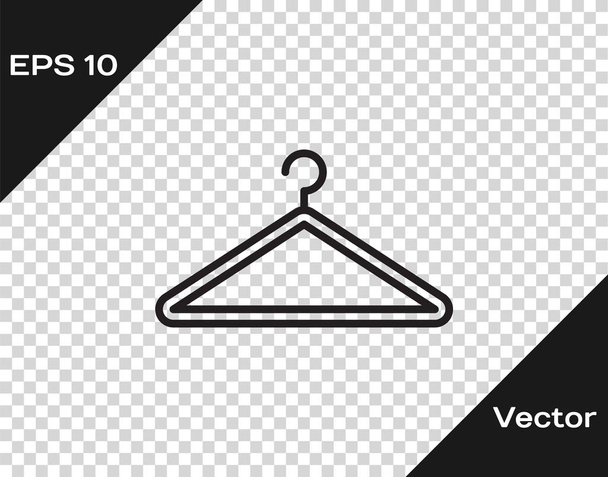 Ligne noire Hanger icône de garde-robe isolé sur fond transparent. Icône vestiaire. Symbole de service vestimentaire. Panneau du cintre à linge. Illustration vectorielle - Vecteur, image