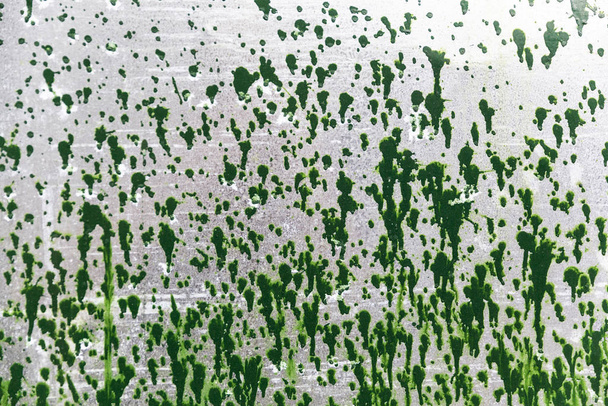 Randomly Sprayed Green Paint On Steel Surface - Photo, Image