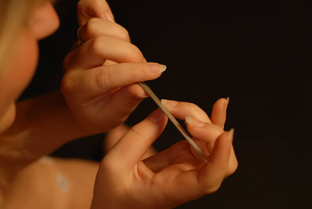 closeup of female hands with manicure - Фото, изображение