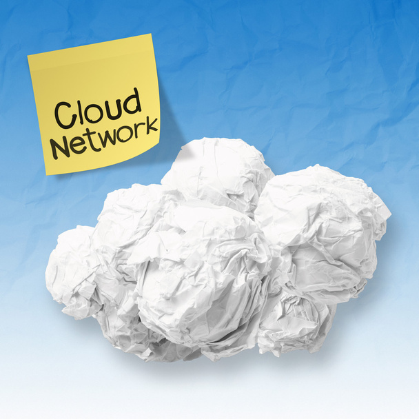 Összegyűrt papír Cloud Computing diagram - Fotó, kép