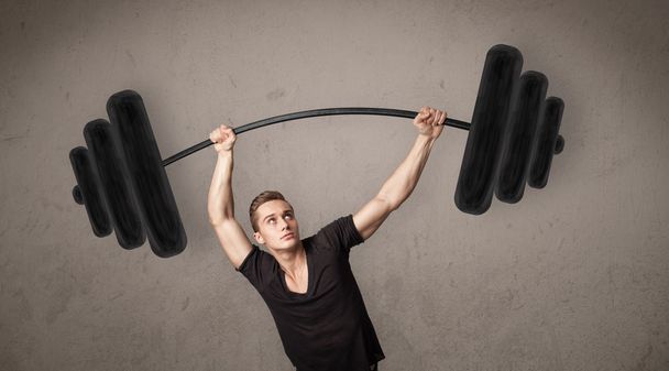 muscular man lifting weights - Foto, imagen