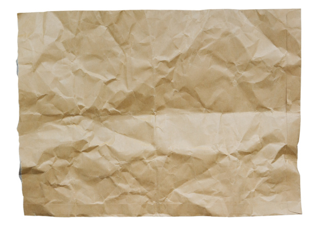 Смятый коричневый конверт на белом
 - Фото, изображение