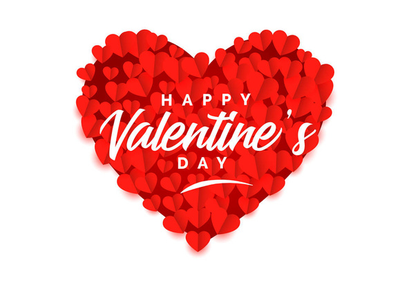creative valentines day red heart stylish background - ベクター画像