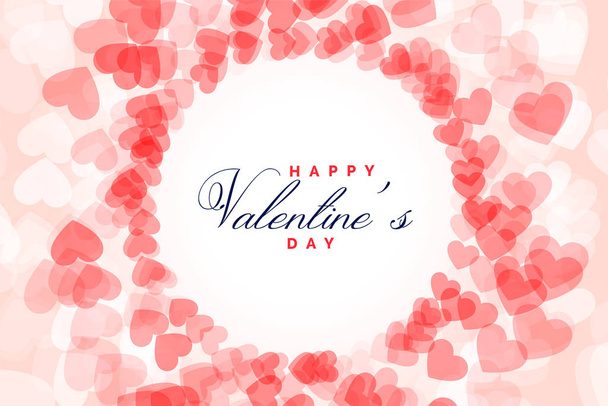 pink hearts frame with happy valentines day text - Vector, Image