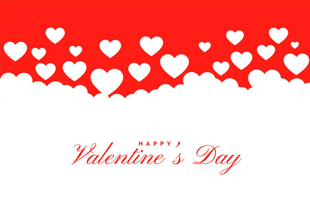 flat red and white valentines day background design - Вектор, зображення