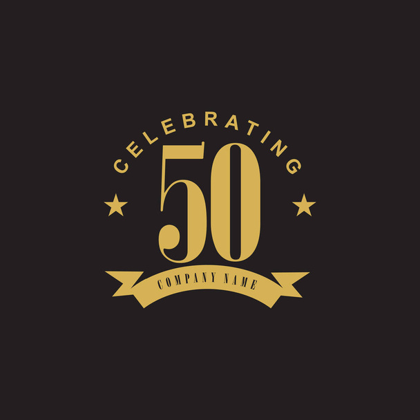 50. rocznica emblematu wzór wektora projektu logo - Wektor, obraz