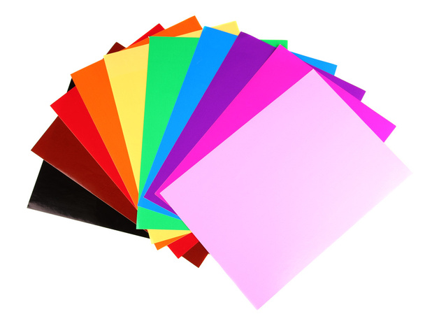 barevný papír izolované na bílém - Fotografie, Obrázek