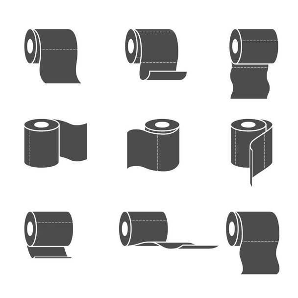 WC-papír tekercsek gyűjteménye ikonok. Vektorillusztráció - Vektor, kép