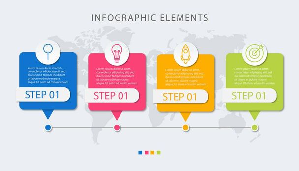 Presentation business infographic template with 4 options - Vector, Image