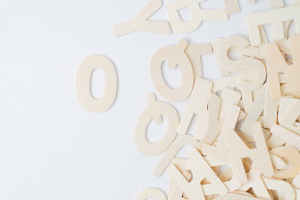 ABC english wood letters on white - Foto, Imagen