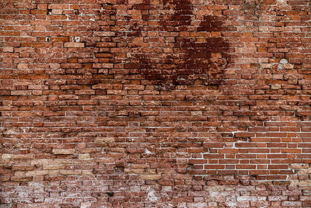 Κόκκινο παλιό τούβλο τοίχο υφή πατάρι grunge φόντο. Ιταλική τοιχοποιία - Φωτογραφία, εικόνα