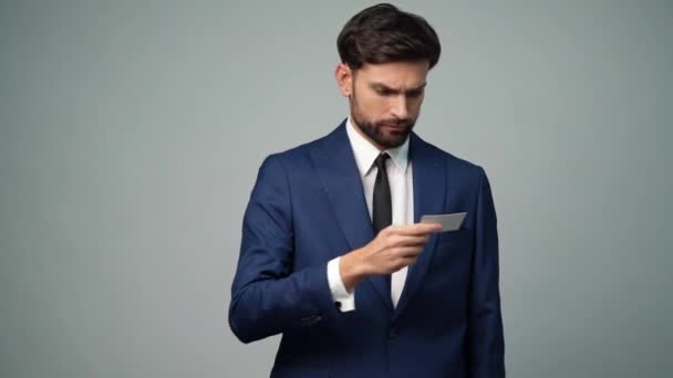 full hd video of young handsome stylish businessman - 4x slow motion - Felvétel, videó