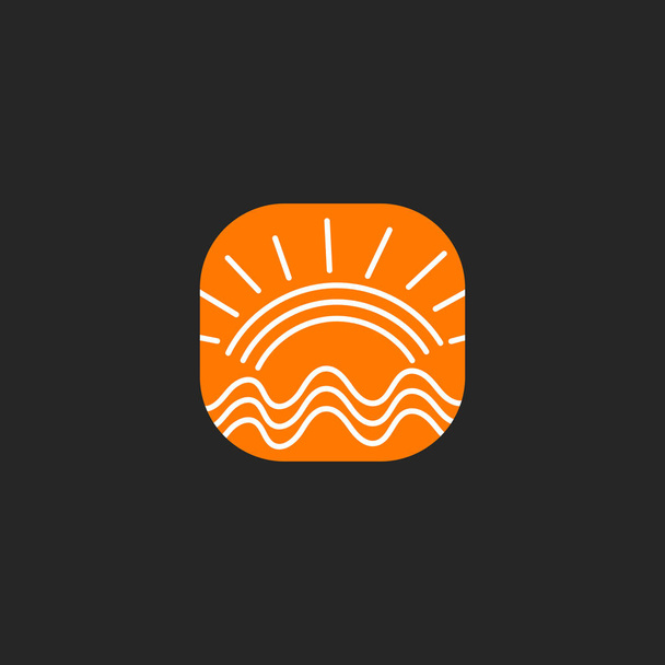 Nap és tengeri ikon - Vektor, kép