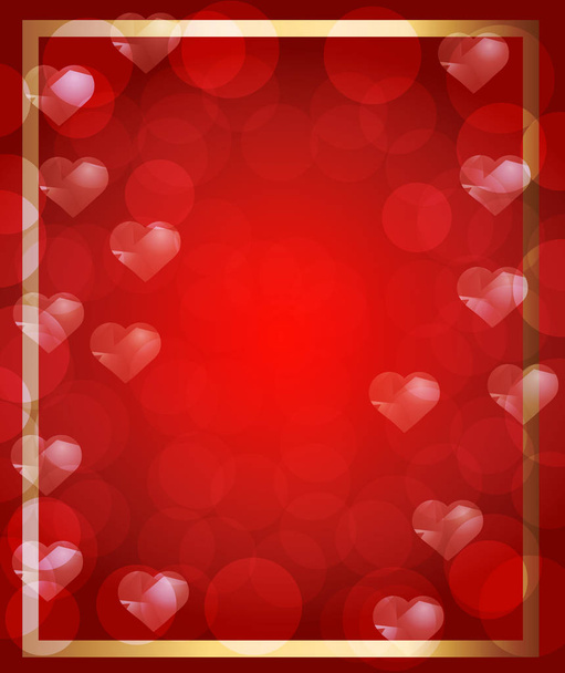 Happy valentines day menu background. Design for greeting cards and poster with red hearts. - Photo, Image
