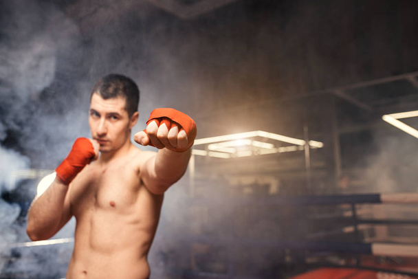 strong muscular man in ring - Foto, Imagem