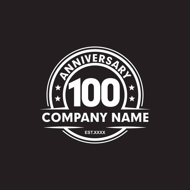 100ste verjaardag embleem logo ontwerp vector template - Vector, afbeelding