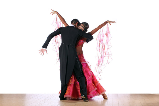 Latino dancers in ballroom isolated on white background - Zdjęcie, obraz