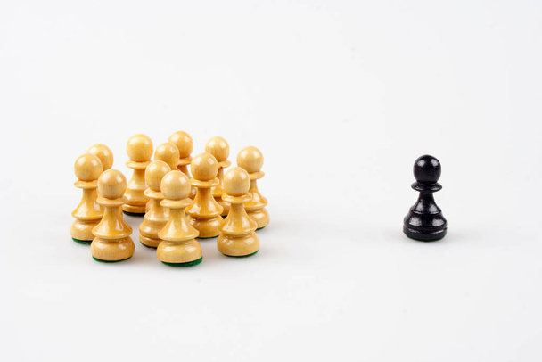 chess figurines, tournament game, table sport - 写真・画像