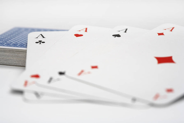 Playing cards closeup, poker background  - Foto, immagini