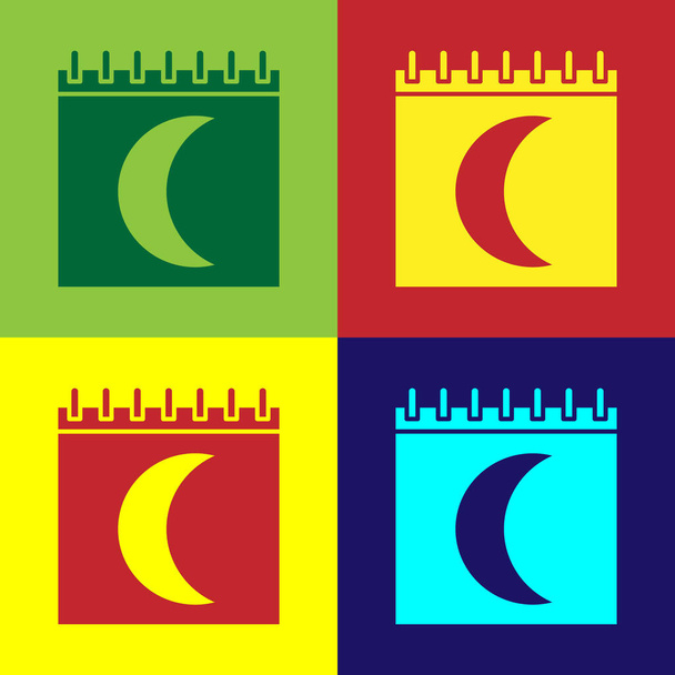 Χρώμα Φάσεων Σελήνης εικονίδιο ημερολογίου απομονωμένο στο φόντο χρώματος. Εικονογράφηση διανύσματος - Διάνυσμα, εικόνα