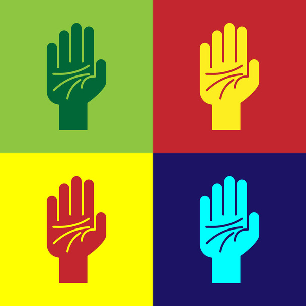 Color Palmistry dell'icona a mano isolata su sfondo a colori. Illustrazione vettoriale
 - Vettoriali, immagini