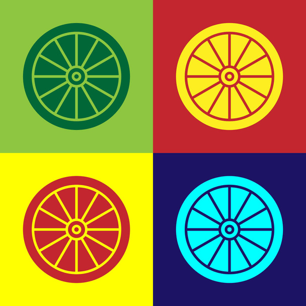 Farbiges Autofelgensymbol isoliert auf farbigem Hintergrund. Vektorillustration - Vektor, Bild