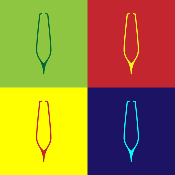 Pinzas para cejas de color icono aislado en el fondo de color. Pinzas cosméticas para el cabello encarnado. Ilustración vectorial
 - Vector, Imagen
