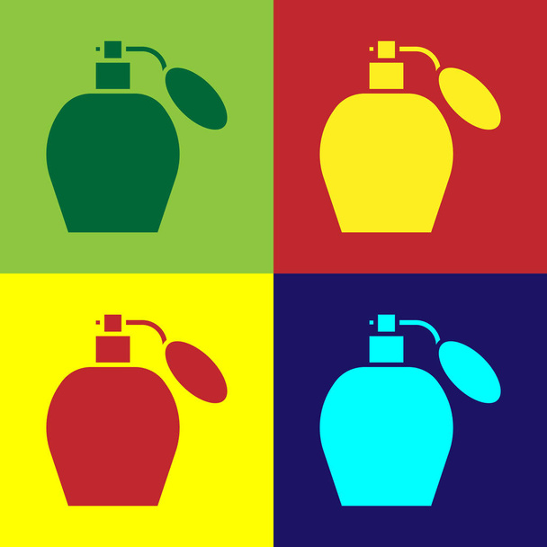 Színes parfüm ikon elszigetelt színes háttér. Vektorillusztráció - Vektor, kép
