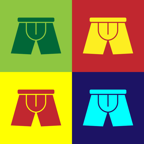 Color Men onderbroek pictogram geïsoleerd op kleur achtergrond. Man ondergoed. Vector Illustratie - Vector, afbeelding